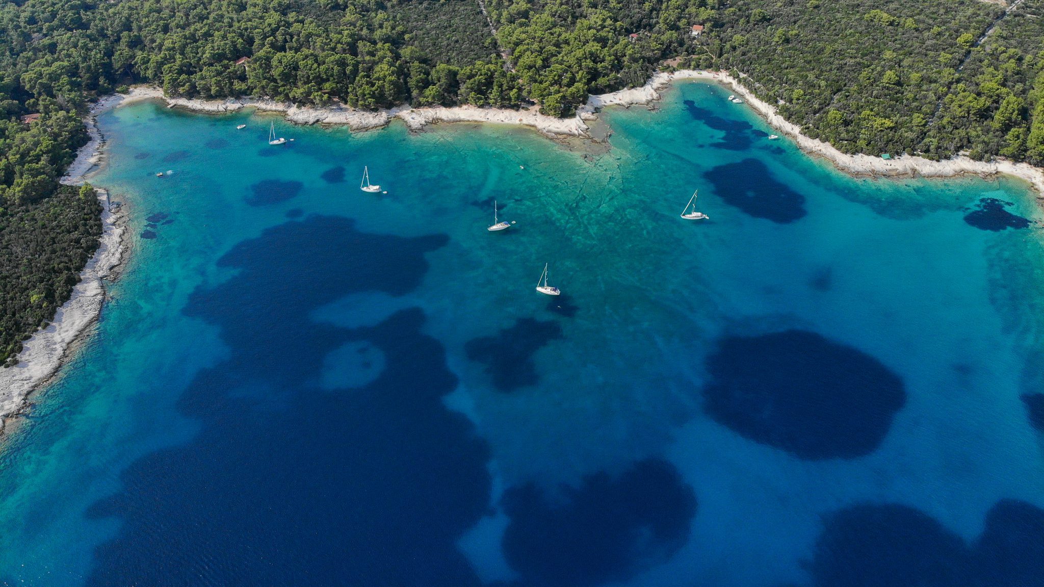 Beautiful view of nature and Adriatic sea at Veli Lošinj Croatia from Ljubicic Tennis Academy